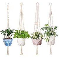 4. Makramee-Hängekorb, Baumwollseil-Hängekorb, Blumentopf, robuster Makramee-Pflanzenhalter, Hängekorb, 1,22 m, handgewebter Aufhänger für Balkon, 4. Makramee-Hängekorb, Baumwollseil-Hängekorb, Blumentopf, robuster Makramee-Pflanzenhalter, Hängekorb, 1,22 m, handgewebter Aufhänger für Balkon, von ALOVEZ