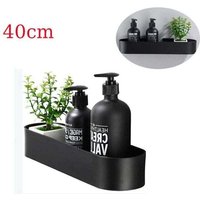 40cm Duschregal ohne Bohren, selbstklebendes Badezimmer-Duschregal aus Edelstahl, Schwarz von ALOVEZ