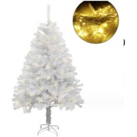 45,7 cm großer, beleuchteter, weißer künstlicher Weihnachtsbaum, hochwertiger, aufklappbarer kanadischer weißer Weihnachtsbaum, weißer Baum, leicht, von ALOVEZ