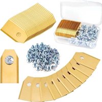 45 Stück Ersatzklingen für Rasenmäher aus Titan für Gartenmaschinen, 1 mm, Einzelloch, 35 x 18 x 0,75 mm (Gold) von ALOVEZ