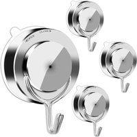 4er-Pack Handtuchhaken mit Saugnapf – Mehrzweck-Wandhaken ohne Bohren für Bad und Küche, Saugnapf mit Haken als Kleiderhaken, Handtuchhalter von ALOVEZ