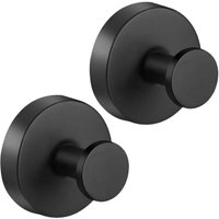 4er-Pack Saugnapfhaken ohne Bohren, Edelstahl, wasserdicht, wiederverwendbar, Saugnapfhaken für Badezimmerfliesen, Duschtücher (schwarz, 4er-Pack) von ALOVEZ