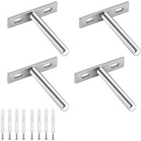 4er-Pack unsichtbare schwebende Regalhalterungen aus Edelstahl für Holzregale und Wanddekoration von ALOVEZ