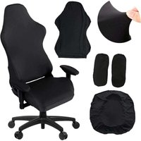 4er Set Gaming Stuhlhussen mit Armlehnen/Rückenlehne für Bürostuhl, Computerhusse, Racing, Gaming, Nein, Schwarz 4er Set Gaming Stuhlhussen mit Armlehnen/Rückenlehne für Bürostuhl, Computerhusse, Racing, Gaming, Nein, Schwarz von ALOVEZ