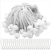Alovez - 50 Stück elastische Spanngummis mit Kugeln. Elastische Spanngummis, elastische Bälle für Festzelte, Zelte, Banner und Planen von ALOVEZ