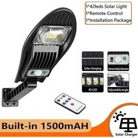 500 W, verbesserte 1500 mAh Solar-Straßenleuchte, wasserdichte LED für den Außenbereich, für die Gartenwand, Solarlampe mit einstellbarem Winkel und 500 W, verbesserte 1500 mAh Solar-Straßenleuchte, wasserdichte LED für den Außenbereich, für die Gartenwand, Solarlampe mit einstellbarem Winkel und von ALOVEZ