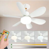52 cm leiser Deckenventilator mit Licht und Fernbedienung, 40 w Deckenventilatorlampe mit E27-Fassung, dimmbarer LED-Deckenventilator für von ALOVEZ