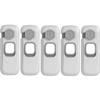 5er-Pack Kindersicherungen, selbstklebende Schnallen, Einklemmschutz, geeignet für Schränke, Schubladen und Kleiderschränke (grau) von ALOVEZ