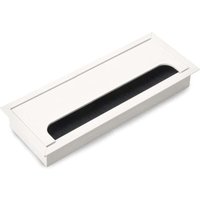 80 x 200 mm rechteckige Kabelabdeckung für versenkte Schreibtische, Möbel-Kabel-Organizer, 2 x [Silber]. von ALOVEZ