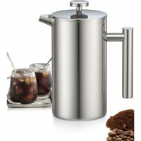 800 ml French-Press-Kaffeemaschine aus Edelstahl, French Press mit Dreifachfilter, French Press mit Warmhaltefunktion und Stahlkolben von ALOVEZ