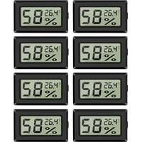 8er-Pack Mini-Hygrometer-Thermometer, digitales Feuchtigkeitsmessgerät für den Innenbereich mit Temperatursensor für Gewächshaus, Auto, Zuhause, von ALOVEZ