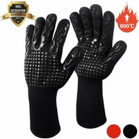 AIDUCHO Grillhandschuhe, Küchenhandschuhe, rutschfeste Silikon-Ofenhandschuhe, hitzebeständig bis 800 °C, EN407-zertifiziert, Silikon-BBQ-Handschuhe von ALOVEZ