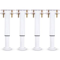 ALOVEZ 4er-Pack verstellbare Bettstützbeine aus Metall, einziehbar, robust, für Schrank, Sofa, Bettrahmen, Ersatzteile, 18–32 cm (weiß, 4er-Pack) von ALOVEZ