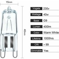 ALOVEZ Backofenlampe, G9, Halogenofen, G9, 40 W, 230 V, Toleranzbirne, 300 °C, 2 Stück ALOVEZ Backofenlampe, G9, Halogenofen, G9, 40 W, 230 V, Toleranzbirne, 300 °C, 2 Stück von ALOVEZ