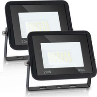 ALOVZE LED Flutlicht Außenstrahler Wasserdicht IP66 Außen Sicherheitsbeleuchtung für Garten Garage 2x20W Kaltweiß von ALOVEZ