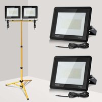 ALOVZE 2X 100W LED Baustrahler mit verstellbarem Stativ Außenstrahler LED Flutlicht Kaltweiß von ALOVEZ