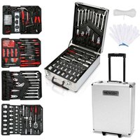 ALOVZE 1031-teiliger Multifunktionswerkzeugkoffer, schwarzer Werkzeugkasten, Truhe und Trolley aus Chrom-Vanadium-Stahl von ALOVEZ