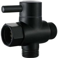 Absperrventil für Duschsäule, 1/2-Zoll-Duschkopfventil, ein T-Duschkopf für Toilette (schwarz) von ALOVEZ