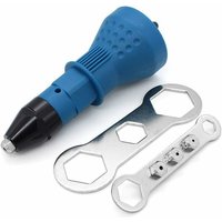 Akku-Nietpistole, elektrisches Nietbohrwerkzeug-Set, Nietenadapter, Einsatzmutter, Hand-Elektrowerkzeug-Zubehör (blau) von ALOVEZ