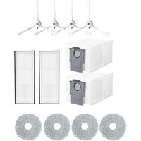 Alovez - 12-teiliges Zubehör für Roborock q Revo/P10 Roboterstaubsauger, Ersatzteil mit 4 Tüchern + 2 Staubbeuteln + 4 Seitenbürsten + 2 Filtern, von ALOVEZ