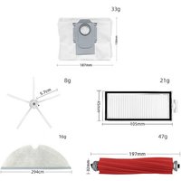 Alovez - 14er-Pack, passend für Roborock Q7 max+/T8 Roboterstaubsauger-Zubehör, Ersatzbürsten-Set, Zubehörteile, 5 Seitenbürsten, 1 Hauptbürste, 3 von ALOVEZ