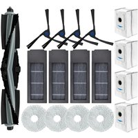 Alovez - 17er-Pack Ersatzzubehör für Ecovacs Deebot X2 / X2 Omni / X2 Pro / DEX86 Staubsauger, 1 Hauptbürste, 4 Seitenbürsten, 4 HEPA-Filter, 4 von ALOVEZ