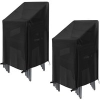 2-teilige Gartenstuhlabdeckung, wasserdichte Möbelabdeckung aus 210D-Oxford-Stoff mit Schnalle, Spitzentasche, Schutzhülle für Outdoor-Stuhl (75 x 75 von ALOVEZ