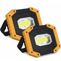 Alovez - 2er Pack) Wiederaufladbarer LED-Flutlicht-Baustellenstrahler, tragbare Laterne, Modi, USB-LED-Flutlicht für Camping, Baustelle, Garage, von ALOVEZ