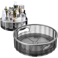 Alovez - 2er-Pack Lazy Susan-Drehteller aus Kunststoff für Schränke, 9' und 12' Lazy Susan, Gewürzregal für Speisekammer und Arbeitsplatte, Grau von ALOVEZ