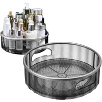 Alovez - 2er-Pack Lazy Susan-Drehteller aus Kunststoff für Schränke, 9' und 12' Lazy Susan, Gewürzregal für Speisekammer und Arbeitsplatte, Grau von ALOVEZ