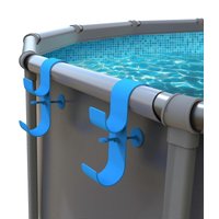 Alovez - 2er-Pack Pool-Skimmer-Netzhalter, Oberirdischer Pool-Stangenhalter, Oberirdisches Pool-Zubehör, verstellbare Teleskop-Pool-Stangenhaken, von ALOVEZ