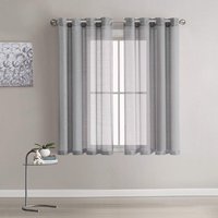 2er-Set transparente weiße Vorhänge, Voile-Fensterpaneele mit soliden Ösen für Wohnzimmer und Schlafzimmer 2er-Set transparente weiße Vorhänge, Voile-Fensterpaneele mit soliden Ösen für Wohnzimmer und Schlafzimmer von ALOVEZ