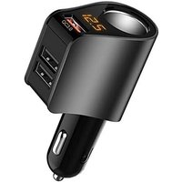 Alovez - Autoladegerät Zigarettenanzünder-Adapter Steckdosen-Splitter mit 3 USB-Anschlüssen und Voltmeter kompatibel von ALOVEZ