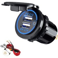 Alovez - Dual-USB-Ladegerät, 5 V/4,2 a, Dual-USB-Autoladegerät, Steckdose mit Schalter für 12 V/24 v von ALOVEZ