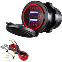 Alovez - Dual-USB-Ladegerät, 5 V/4,2 a, Dual-USB-Autoladegerät, Steckdose mit Schalter für 12 V/24 v von ALOVEZ