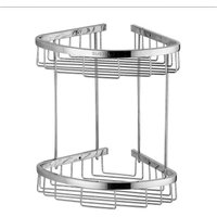 Eck-Duschregal ohne Bohren, Aluminium-Badezimmeraufbewahrung, selbstklebend, rostfrei, Duschablage mit 2 Haken für Badezimmer, 2 Ebenen (Silber) von ALOVEZ