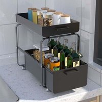 Alovez - Etagere de Rangement sous Evier Rack avec tiroir coulissant pour Cuisine et Salle de Bain - 2 Niveaux- Acier Inx. - Noir Alovez - Etagere de Rangement sous Evier Rack avec tiroir coulissant pour Cuisine et Salle de Bain - 2 Niveaux- Acier Inx. - Noir von ALOVEZ