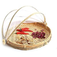 Goodchanceuk staubdichter, handgewebter Picknickkorb aus Bambus mit hängendem Obst- und Gemüsekorb Goodchanceuk staubdichter, handgewebter Picknickkorb aus Bambus mit hängendem Obst- und Gemüsekorb von ALOVEZ