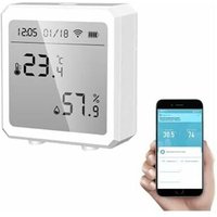 Alovez - Intelligentes WiFi-Thermometer-Hygrometer + Bluetooth-Temperatur- und Luftfeuchtigkeitssensor mit Hintergrundbeleuchtung für Innen/Außen, von ALOVEZ
