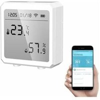 Alovez - Intelligentes WiFi-Thermometer-Hygrometer + Bluetooth-Temperatur- und Luftfeuchtigkeitssensor mit Hintergrundbeleuchtung für Innen/Außen, von ALOVEZ