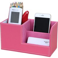 Alovez - Multifunktionaler Schreibtisch-Organizer mit 3 Ablagefächern und Stifthalter (Pink) von ALOVEZ