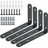 Alovez - Regalhalterungen zur Wandmontage, Regalhalterungen aus gepresstem Metall, Eckstrebe zum Aufhängen von Regalen, 125 mm x 75 mm, Edelstahl, von ALOVEZ