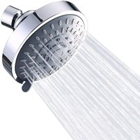 Alovez - Regenduschkopf mit 5 Strahlarten, wassersparende Kopfbrause, Regenduschkopf, runder Duschkopf aus Edelstahl, verstellbare von ALOVEZ