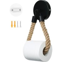 Alovez - Toilettenpapierhalter ohne Bohren, Vintage Toilettenpapierhalter, Mattschwarzer Toilettenpapierhalter für Bad und Toilette Alovez - Toilettenpapierhalter ohne Bohren, Vintage Toilettenpapierhalter, Mattschwarzer Toilettenpapierhalter für Bad und Toilette von ALOVEZ