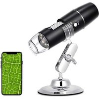 Alovez - USB-Digitalmikroskop, 50X-1000X WiFi-Handendoskop mit 8 HD-LEDs und Metallständer von ALOVEZ