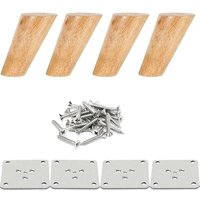 Cm große Tischbeine aus Holz, 4er-Set, Möbelbeine aus Massivholz, schräg, konisch, Ersatz-Möbelbeine mit Montageplatten und Schrauben für Schlafsofa, Cm große Tischbeine aus Holz, 4er-Set, Möbelbeine aus Massivholz, schräg, konisch, Ersatz-Möbelbeine mit Montageplatten und Schrauben für Schlafsofa, von ALOVEZ