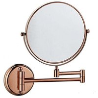 An der Wand montierter Kosmetikspiegel, doppelseitig, faltbar, drehbar, 3-fach Vergrößerung, 15,2 cm, für Badezimmer, Toilette, Schlafzimmer, Roségold von ALOVEZ