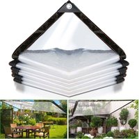 Transparente wasserdichte Plane mit Ösen und Seil, Schutzplane, wasserdichte Outdoor-Plane, Tarps für Balkon, Unterstand, Garten, 2 x 3 m von ALOVEZ