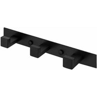 Alovez - Badezimmergarderobe zur Wandmontage mit 3 Haken Wandgarderobe Badezimmerhaken SUS304 Edelstahl Mattschwarz von ALOVEZ