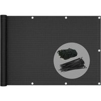 Balkon-Sichtschutz, 100 % HDPE, 200 g/m², UV-Schutz, reiß- und windfest, Sichtschutz, mit Kabelbindern und Kordeln, 500 x 90 cm, Schwarz Balkon-Sichtschutz, 100 % HDPE, 200 g/m², UV-Schutz, reiß- und windfest, Sichtschutz, mit Kabelbindern und Kordeln, 500 x 90 cm, Schwarz von ALOVEZ